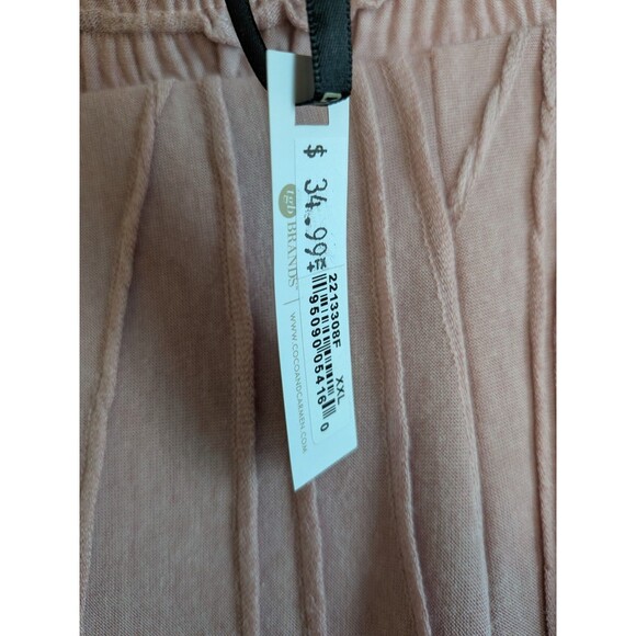 Coco + Carmen Womens Lounge Pants XXL Wide Leg Cropped Pink Hippie Vibe Elastic - Picture 14 of 14